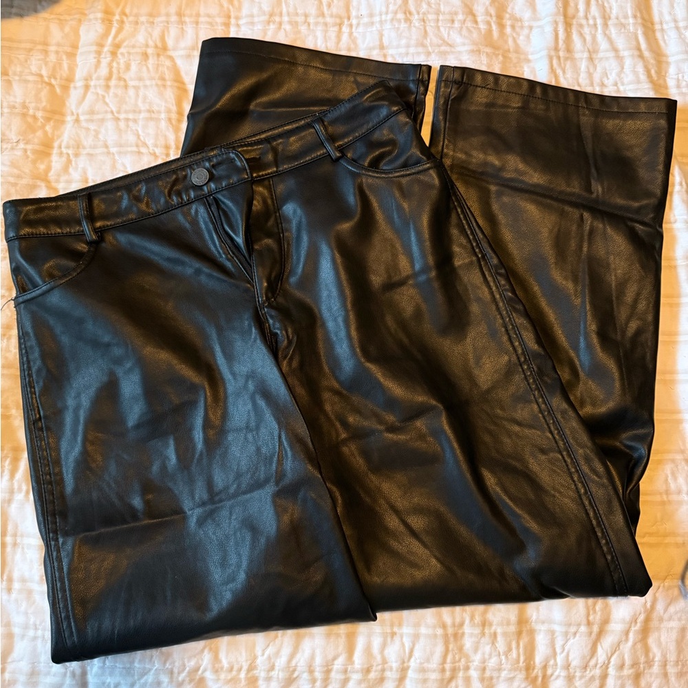 faux leather pants